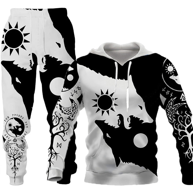 Wolf Print Tracksuit For Men