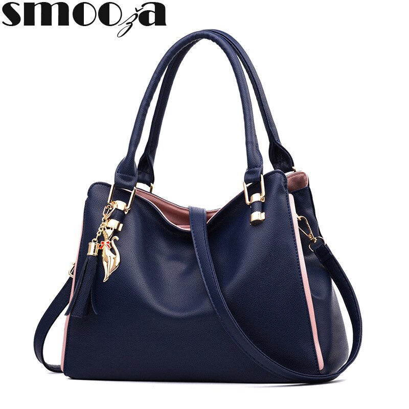 SMOOZA Women Messenger New Tide Female Top-handle Bag Girls Simple Shoulder Bags Fashion Women Handbags For Lady Totes - Plushlegacy
