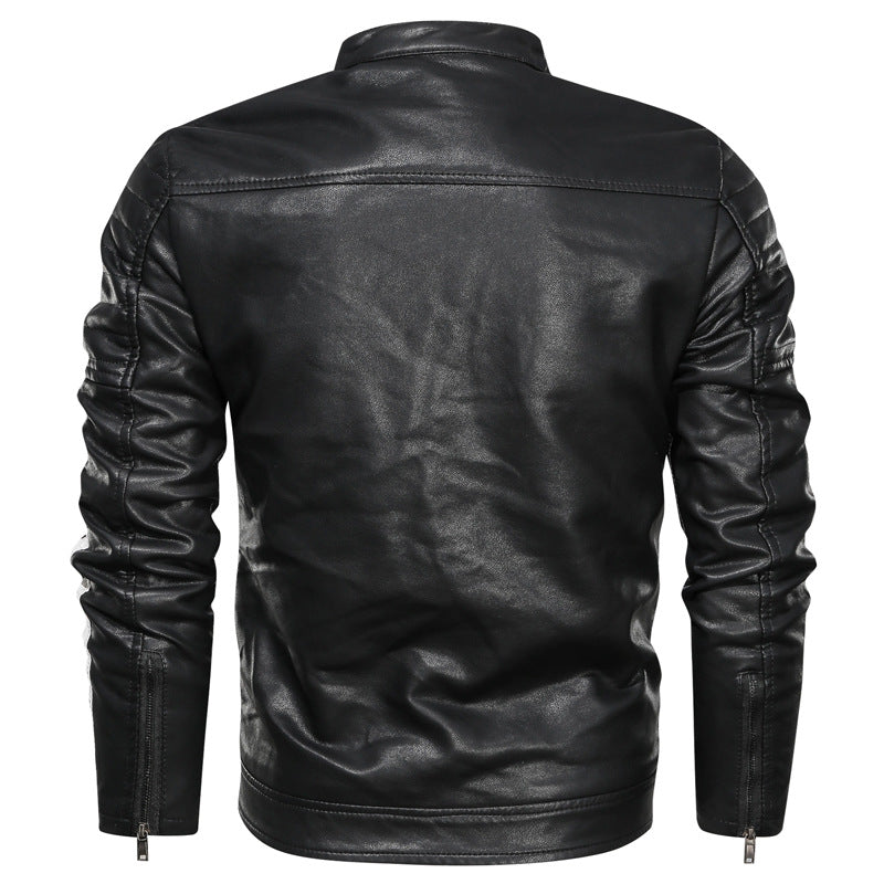 PU leather plus size leisure motorcycle jacket - Plushlegacy