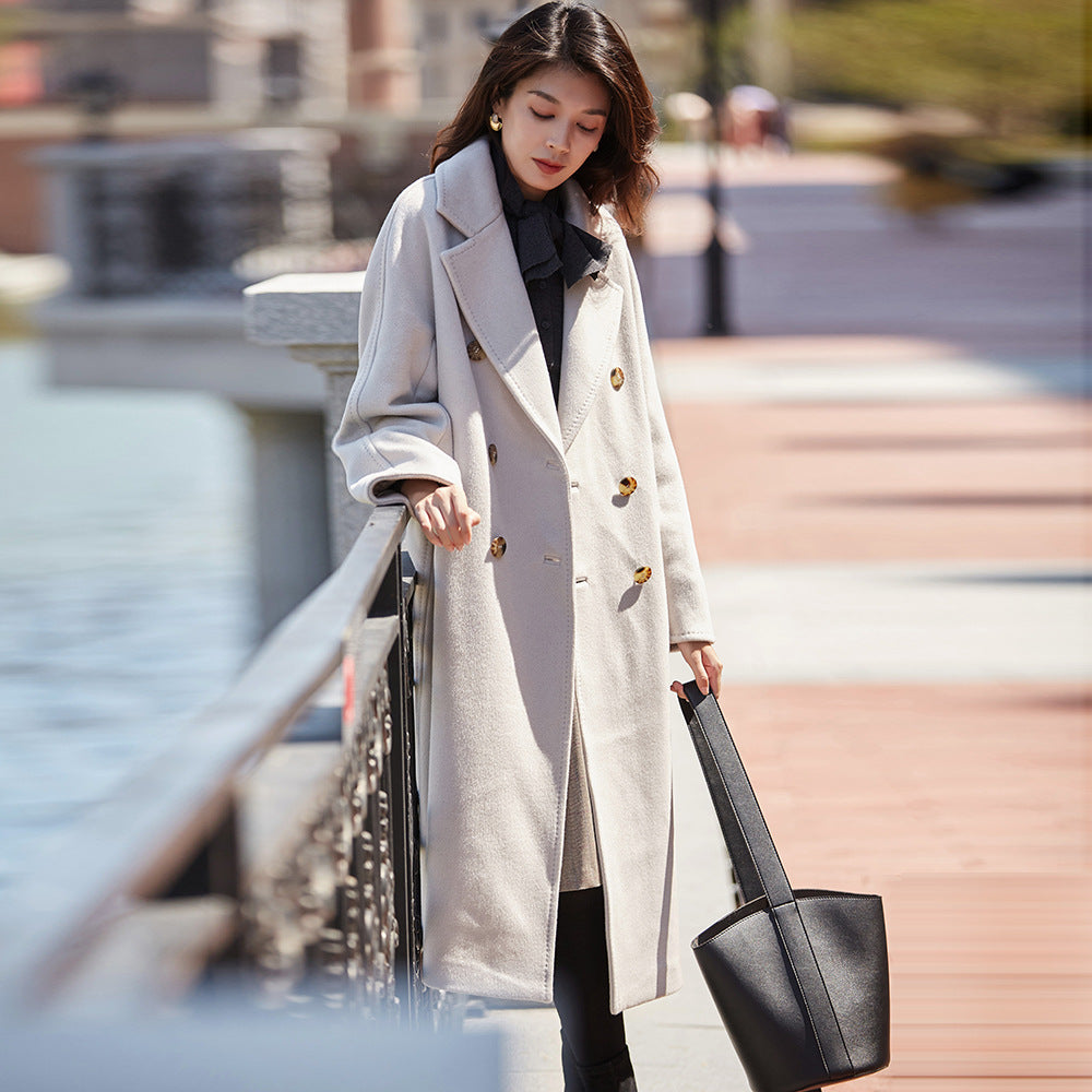 winter jacket European and American wool cashmere coat women long sleeve - Plushlegacy