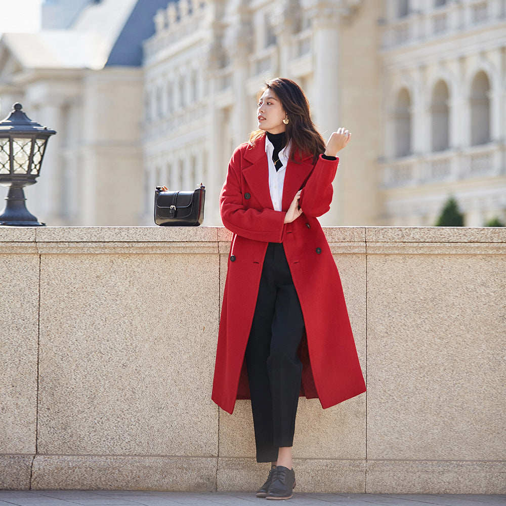 winter jacket European and American wool cashmere coat women long sleeve - Plushlegacy