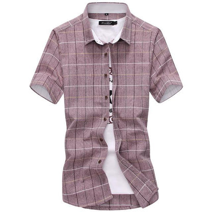 Cotton Mens Button Collar Short Sleeve Shirts