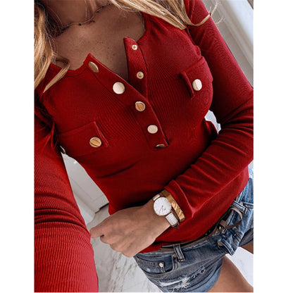 solid color long sleeve bottoming sweater tops om9180 - Plushlegacy