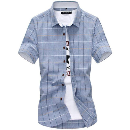 Cotton Mens Button Collar Short Sleeve Shirts