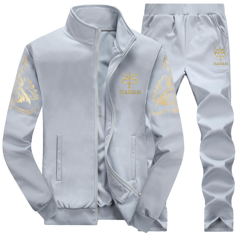 New Casual Brand 2020 Tracksuit Zipper 2 Piece Vest Sets Slim Fit Sportswear Fashion Men Autumn Spring Printed Jacket Pants