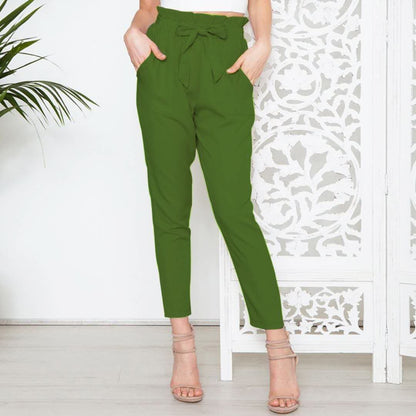 European and American new fashion wild waist cropped pants