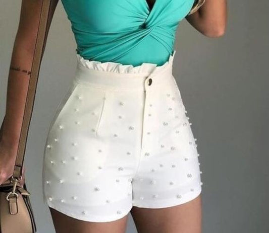 Women's Shorts Cannon Beads Solid Color Sexy Shorts Women