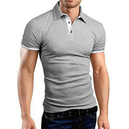 Men Tee Polo-Shirt Shorts-Sleeve Business Stritching MTP129 Men's Luxury Summer Covrlge
