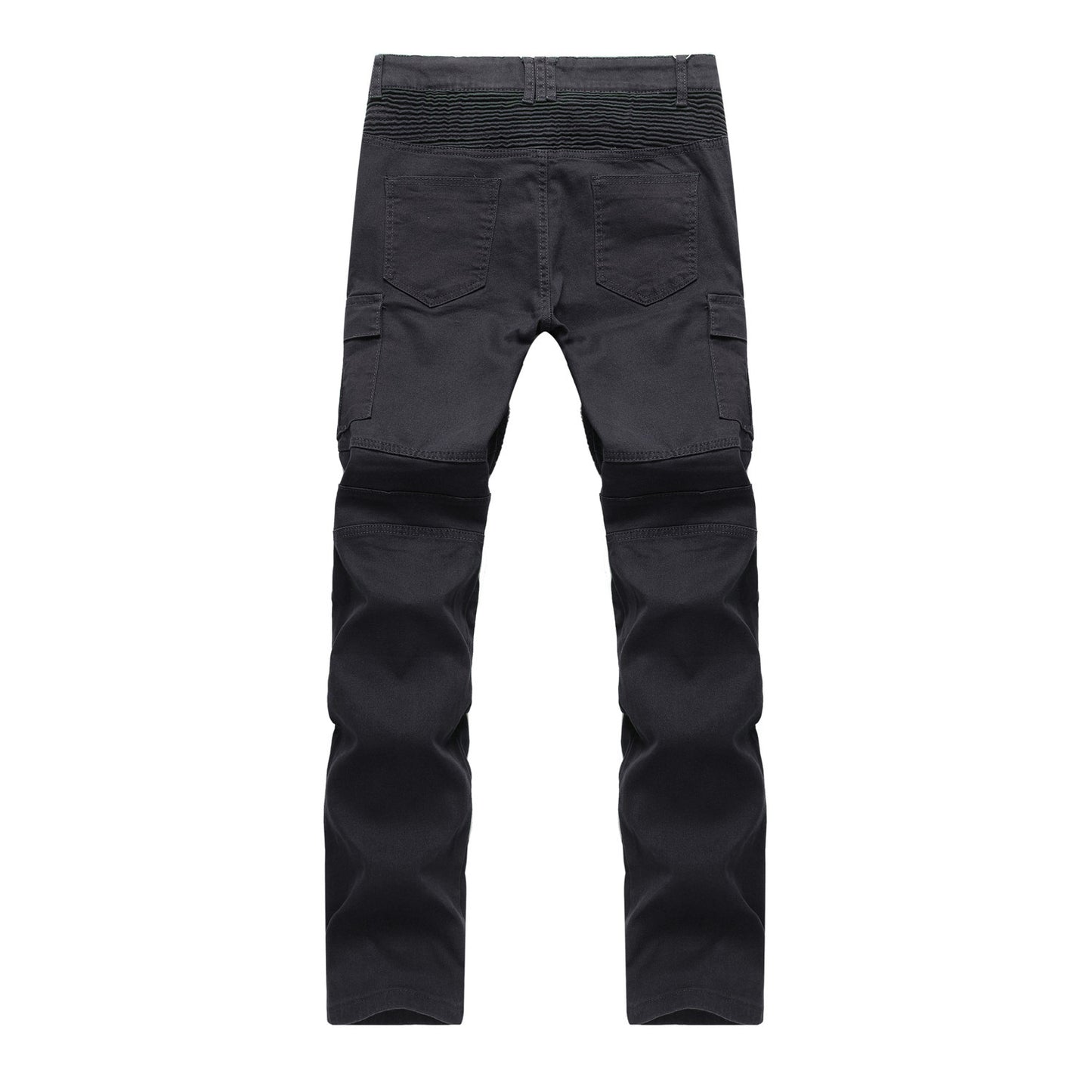 Men's Motorcycle Trousers Black Jeans Folds Motorcycle Trousers