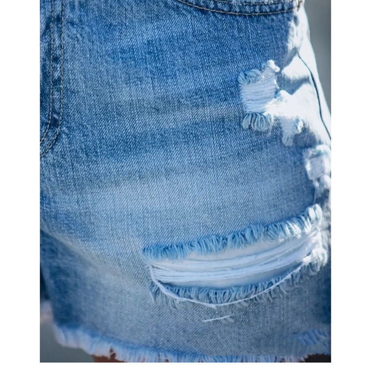 Fringed Denim Shorts Ripped Stitching Ladies Jeans Shorts Women