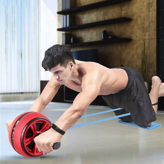Silent TPR Abdominal Wheel Roller Trainer Fitness Equipment Gym Home Exercise Body Building Ab roller Belly Core Trainer - Plushlegacy