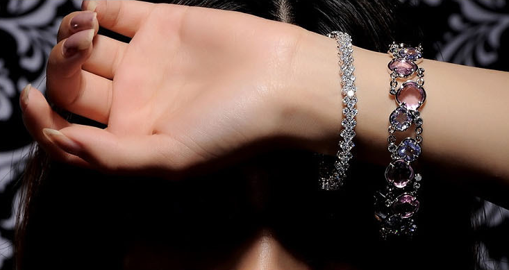 S925 Sterling Silver Shiny Diamante Bracelet