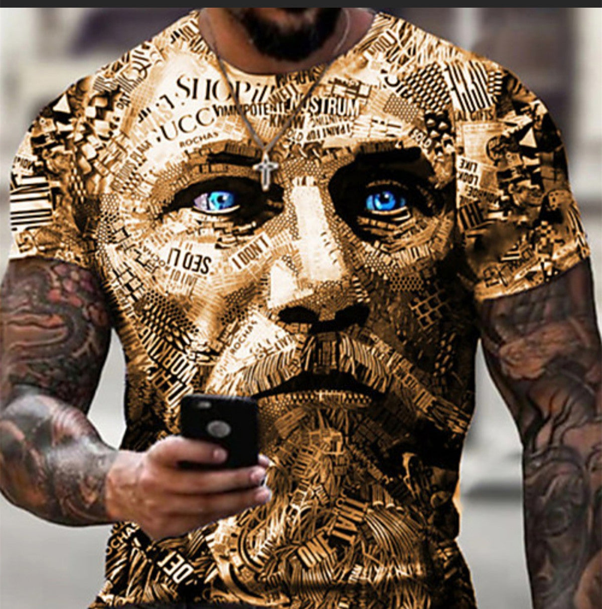 3D Digital Round Neck Short Sleeve T-Shirt - Plushlegacy