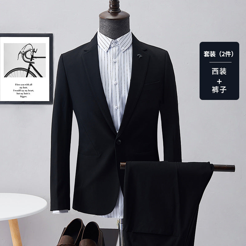 Suit set male business dress Slim Korean version of men's trend - Plushlegacy