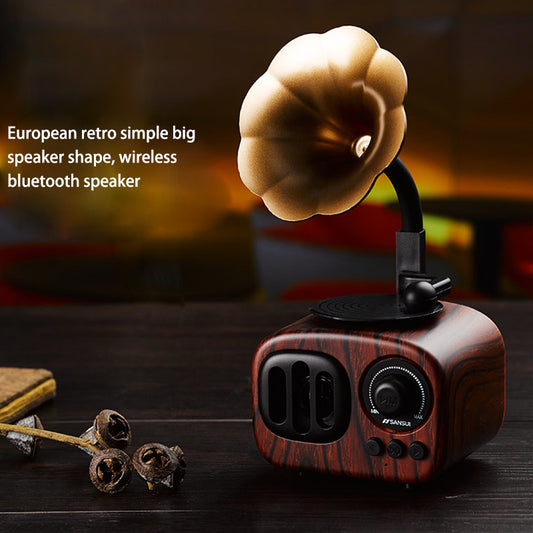 Wooden Bluetooth Speaker Mini Portable Bluetooth Stereo Speaker Radio Support TF Card AUX Subwoofer for Computer Mobile Phone - Plushlegacy