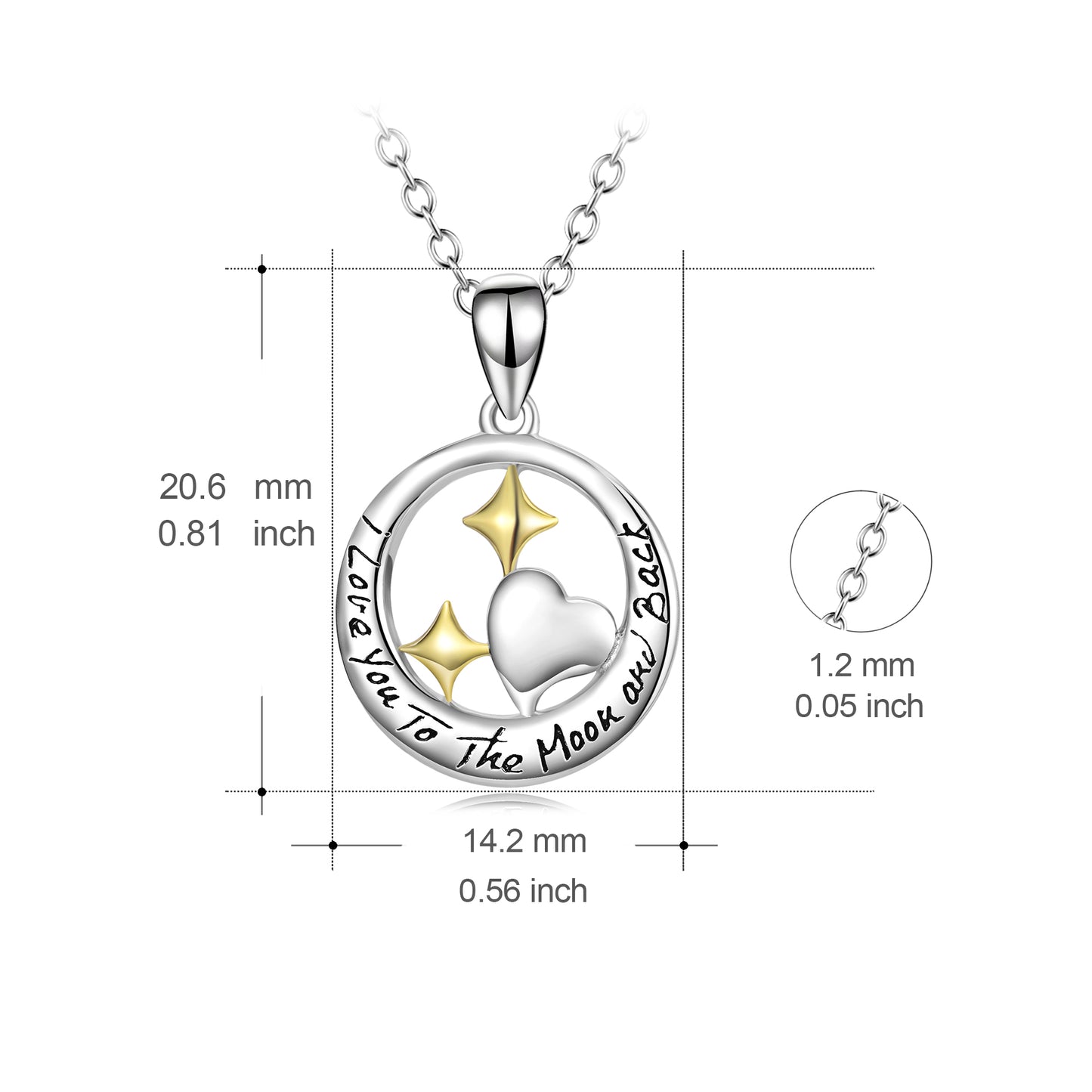 925 Sterling Silver Stars  Shape Necklace