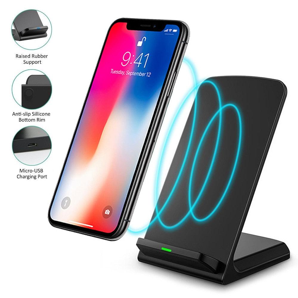 10W Q740 Wireless Folding Vertical Quick Charger USB Fast Charging Bracket High Power Docking Stand For Mobile Phones Desktop - Plushlegacy