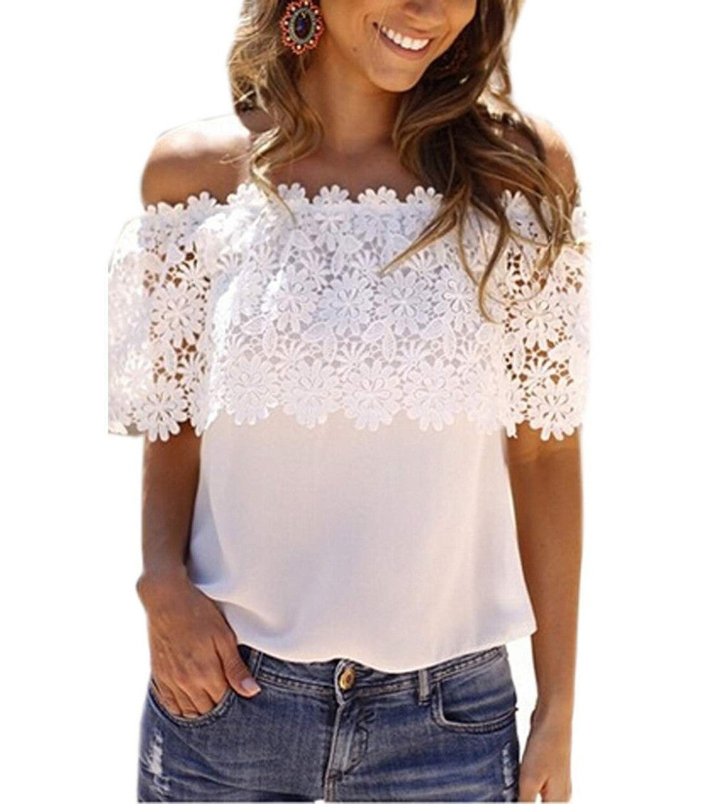 new hook flower word collar sleeveless lace shot lace splicing lace T-shirt AliExpress 8195 - Plushlegacy