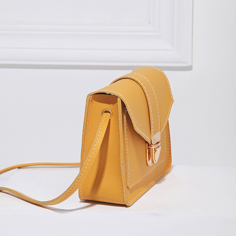 Fashion Small Crossbody Bags for Women Mini PU Leather Shoulder Messenger Bag for Girl Yellow Bolsas Ladies Phone Purse - Plushlegacy