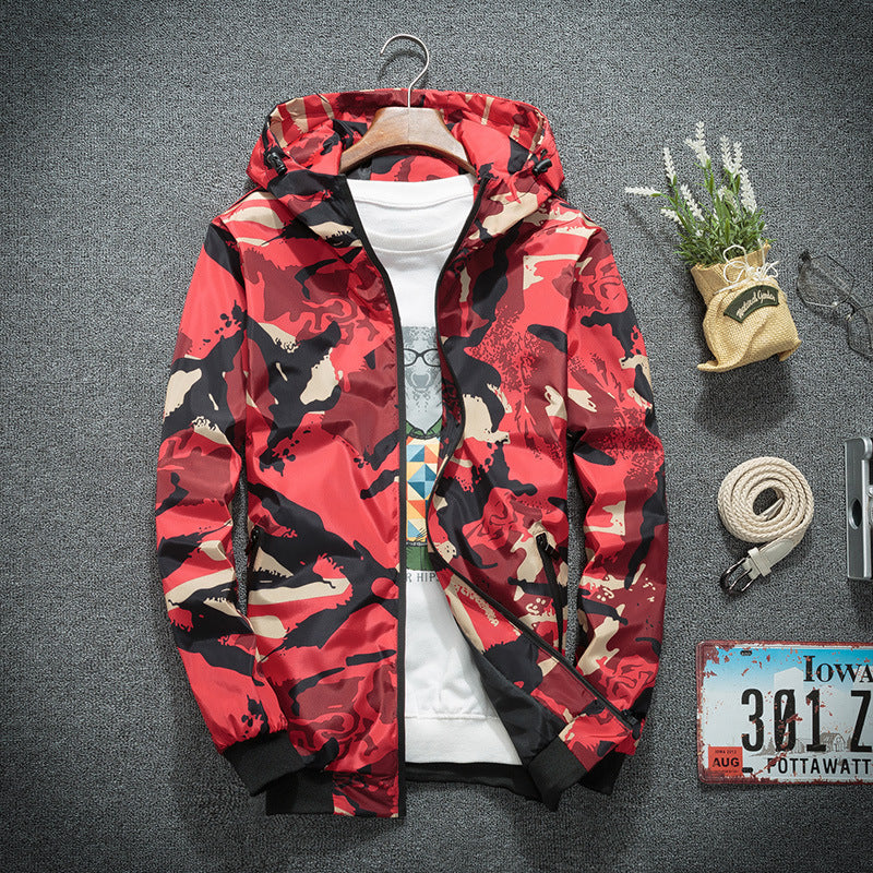 Casual Camouflage Jacket, Men's Hoodie, Street Clothes - Plushlegacy