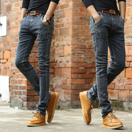 Vintage Men Slim Fit Jeans High Quality Trousers Designer Business - Plushlegacy