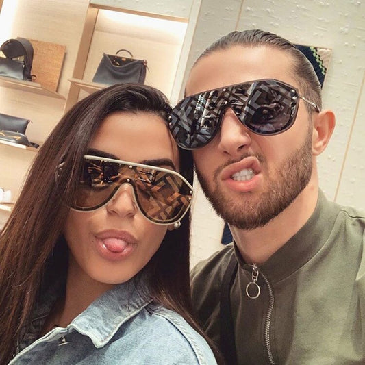 New European and American foreign trade watermark fashion sunglasses men's and women's Sunglasses yellow glasses - Plushlegacy