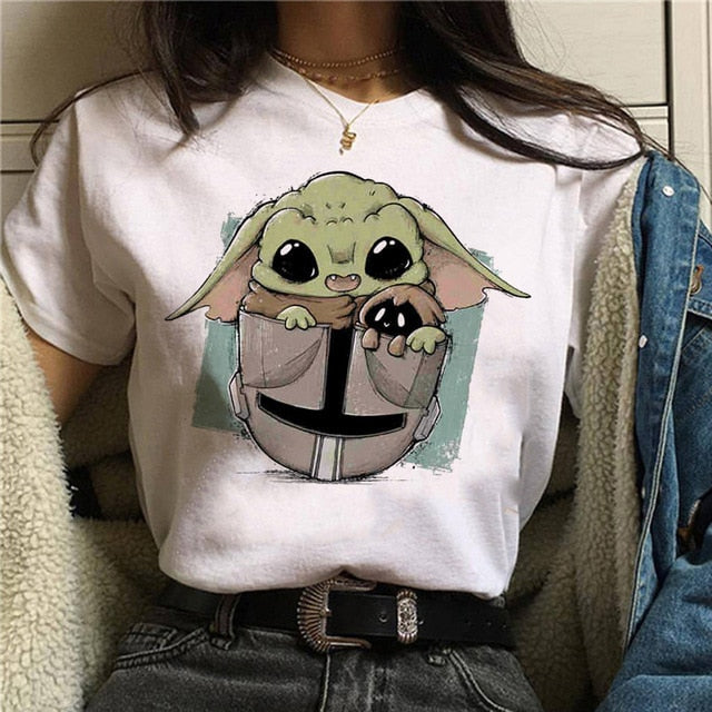 Baby Yoda Mandalorian T Shirt Men/women Harajuku Star Wars T-shirt moive graphic tees men unisex Tshirt Male 80s Top - Plushlegacy