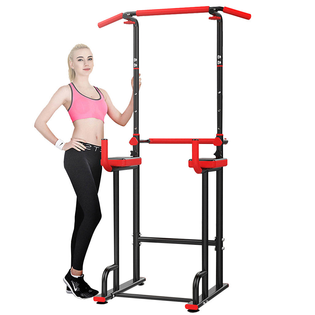 Power Tower Dip Station Adjustable Pull Up Bar Exercise Home Gym Strength Training Workout Multi Function Equipment - Plushlegacy
