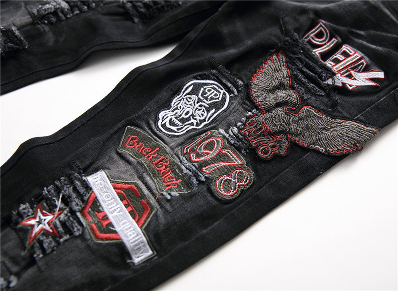 Embroidered Eagle  Men's  Jeans