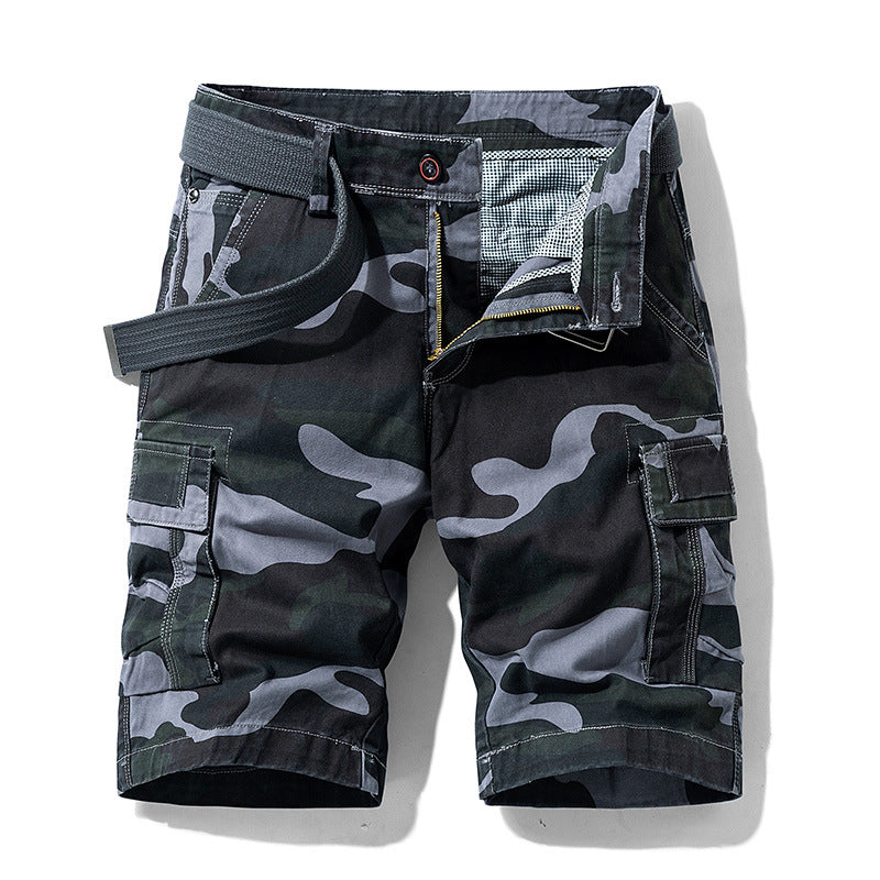 Camouflage Overalls Five-Point Pants Loose Breathable Casual Shorts Men
