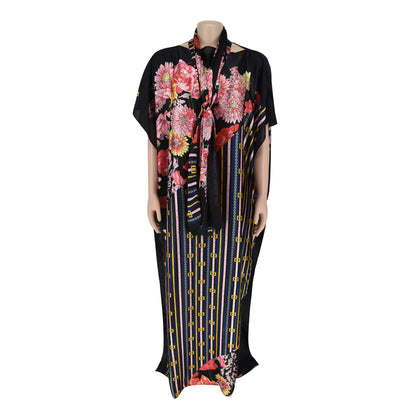 Women's Plus Size Silk Summer Print Dress