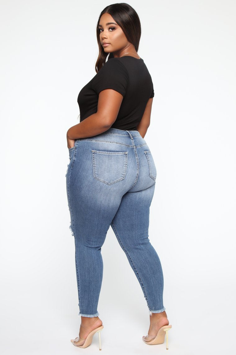 Stretch Ripped Women Plus Size Jeans Plus Size Jeans - Plushlegacy