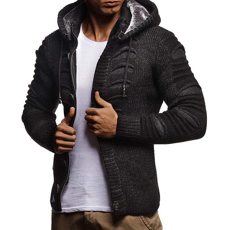 Sweater Men's Hooded Knitted Cardigan Jacket