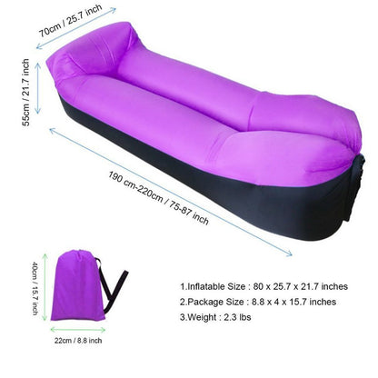 Hamaca Inflatable Lounger Portable Air Sofa Beach Hammock Nylon Banana Air Sleeping Lazy Bag Lazybag Pillow for Camping - Plushlegacy