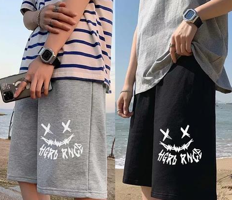 New Casual Pants Men''s Summer Shorts Men''s Korean Trend Loose  Hong Kong Style Straight Sports Pants
