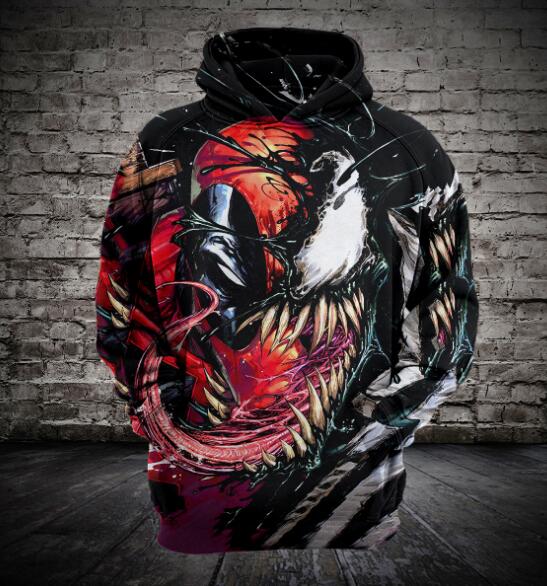 Venom Carnage Hoodies Men Women 3D Print Harajuku Style Streetwear Unisex Tracksuit Tops - Plushlegacy
