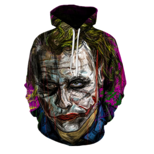 New Fashion Suicide Squad Joker Hoodies Colorful 3D Printed Heath Ledger Hoody harajuku Sweatshirts Casual Hooded Pullovers Tops - Plushlegacy