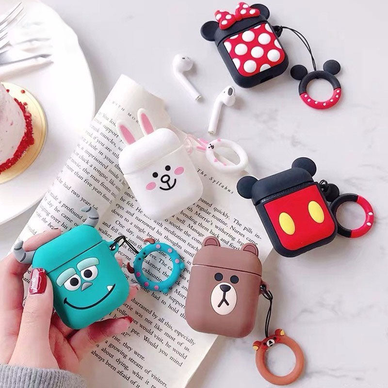 Cartoon Wireless Bluetooth Earphone Case For Apple AirPods Silicone Headphones Cases For Airpods 2 Protective Cover - Plushlegacy