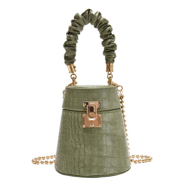 Pu Leather Bucket Bag Small Crossbody Bag Fashion Shoulder Chain Bag - Plushlegacy