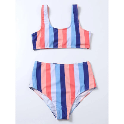 High Waist Bikini Striped Swimsuit Women Swimwear Female Push Up Bikini Set Swimming Wear for Bathing Suit Swimsuits - Plushlegacy