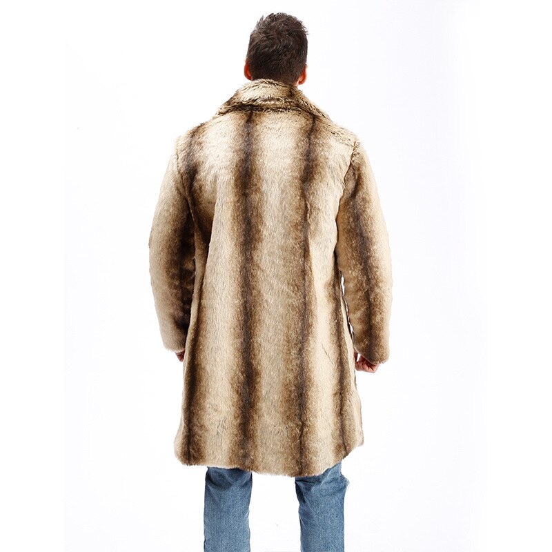 Hot Men Suit Collar Faux High Quality Rabbit Fur Leather Jacket Winter Warm Turn-down Collar Luxury Mink Fur Mens Fur Coat - Plushlegacy