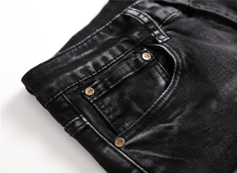 Embroidered black jeans - Plushlegacy