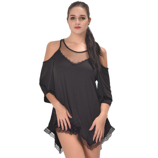 Camisola Lingerie Plus Size Night Women's Babydoll Dress  See Through Nightgown - Plushlegacy