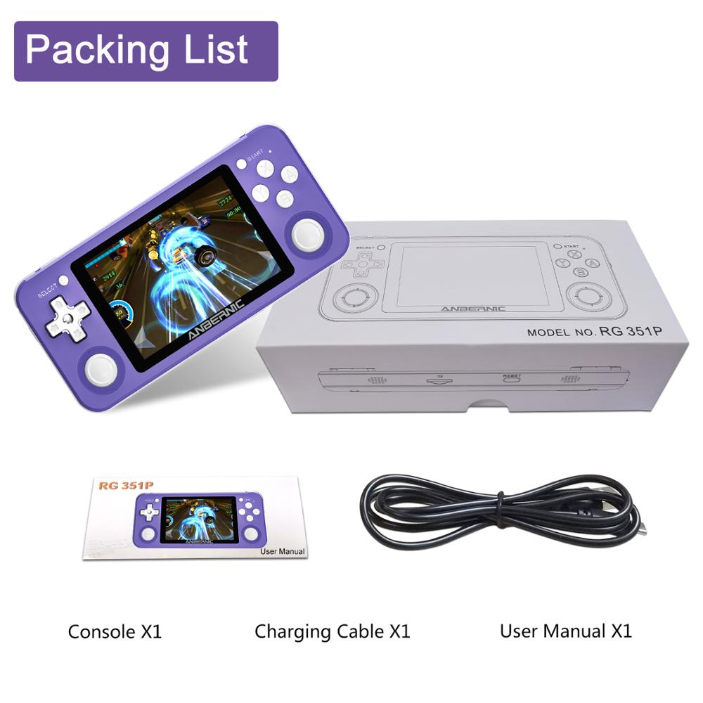 RG351P ANBERNIC  Retro Game PS1 RK3326 64G Open Source System 3.5 inch IPS Screen Portable Handheld Game Console RG351gift 2400 - Plushlegacy