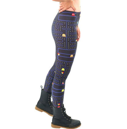 Maze Print Pacman Women Leggings Skinny Long leggins women pant - Plushlegacy