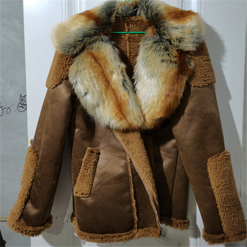 Leather coat, lamb fur and fur one short