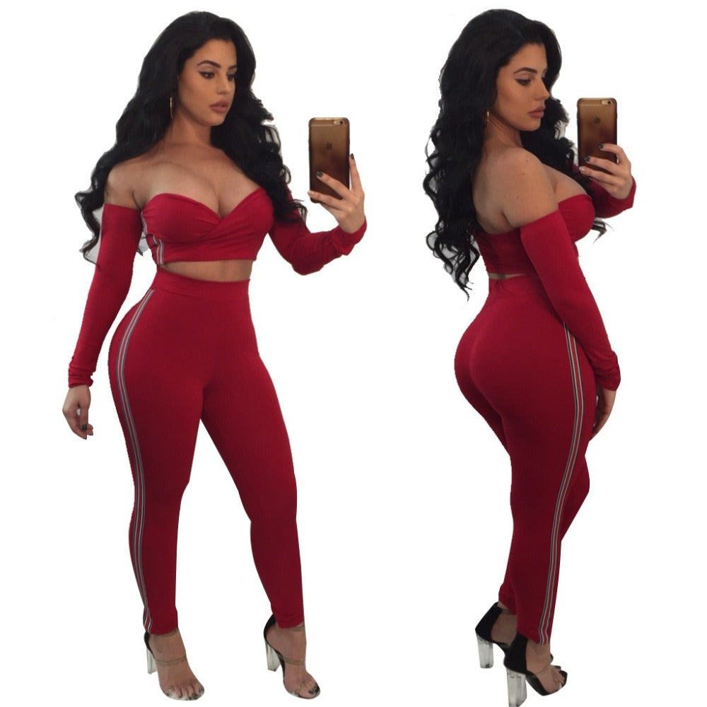 two piece set Short tube tops Pencil Pants Plus size women tracksuit womens two piece sets Fashion outfits - Plushlegacy