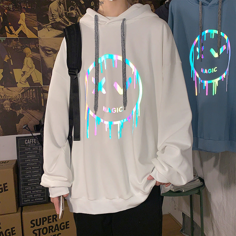 Casual trendy brand reflective hoodie - Plushlegacy