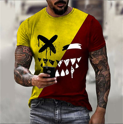 3D Digital Round Neck Short Sleeve T-Shirt - Plushlegacy