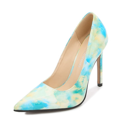 Personalized Floral Cloth Small Fragrance Style Pointed High Heels